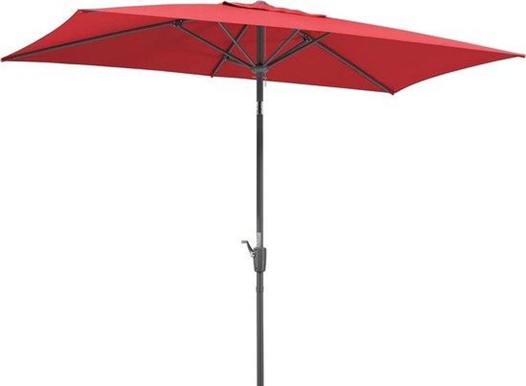 Tunis-Parasol rood groß 2,7m x 1,5m 6-teilig rechteckig