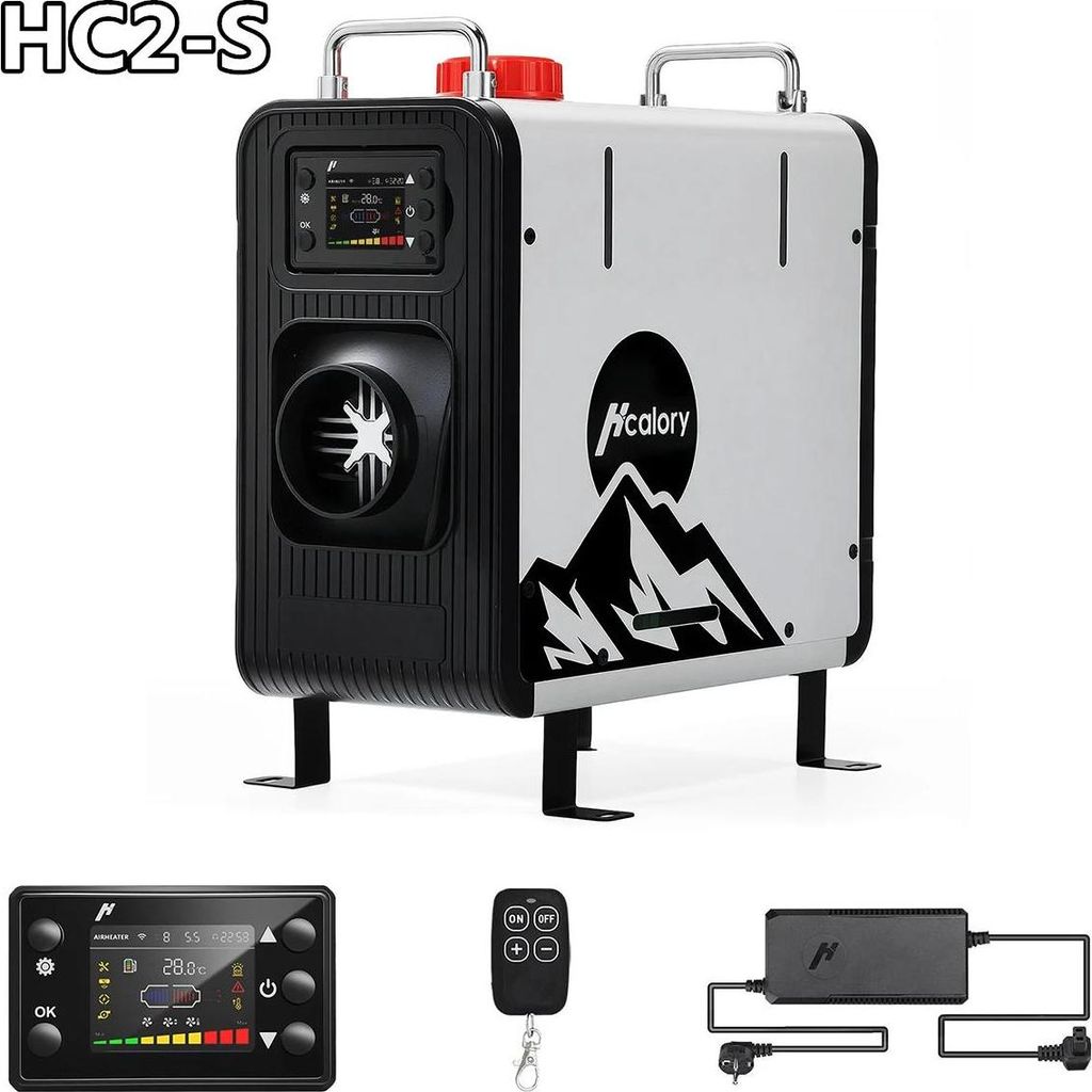 Diesel Standheizung 8 kW - Mobiles All-in-One Luftheizgerät HC2-S - Bluetooth & App-Steuerung - LCD-Display - 12V/24V - 3,5 l Dieseltank für Auto...