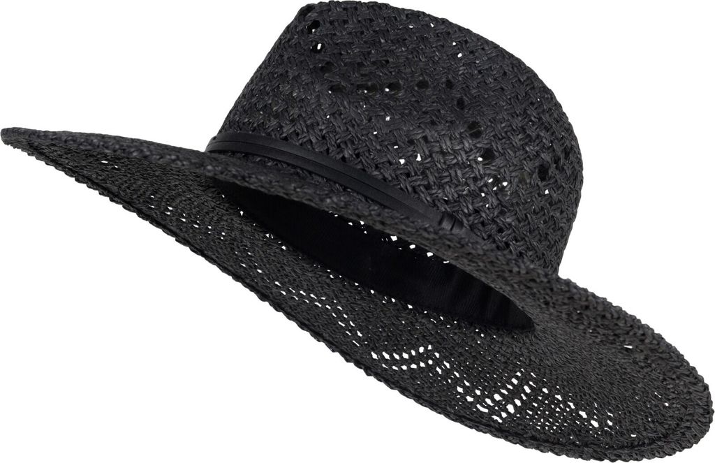 styleBREAKER Uni Panama Strohhut mit breitem Stoff Zierband, Sommerhut Einfarbig, Papierhut, Sonnenhut 04025044