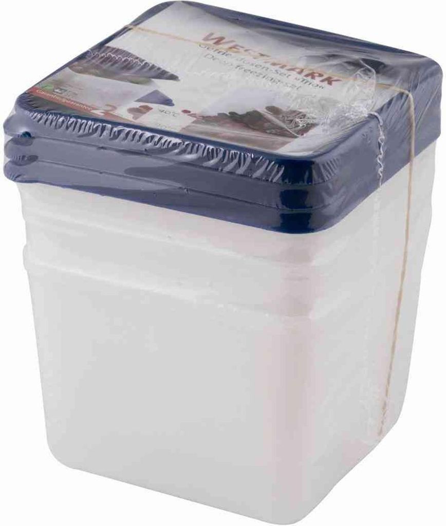 Westmark 3 Gefrierdosen, Plastik, transparent, 11.3 x 11.3 x 8.5 cm, 3-Einheiten