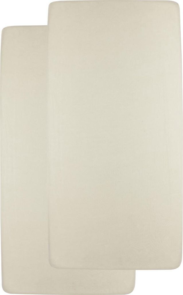Meyco Baby Uni Spannbettlaken Wiege - 2 Stück - 40 x 80/90 cm - Jersey - Soft Sand | Spannbettlaken & Molton