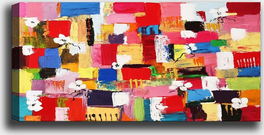 Tableau coloré en toile 100% coton 50x120 cm Wallity haute qualité