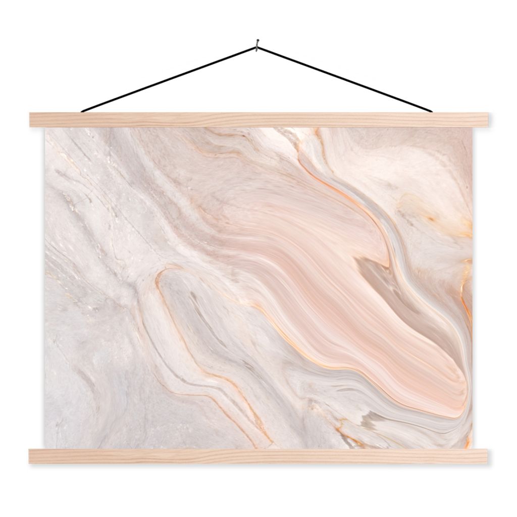 MuchoWow Textilposter Marmor - Muster - Pastell - Abstrakt - Marmoroptik - Luxe 40x30 cm mit holzfarbenen Rahmen - Bilder