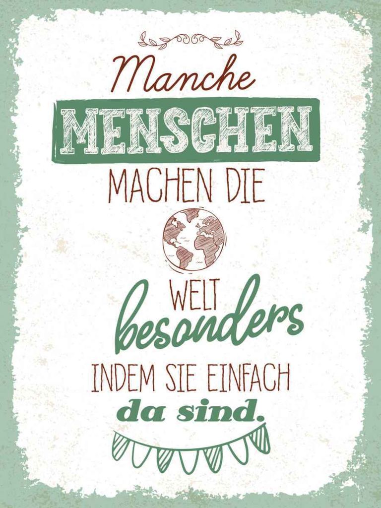 vianmo Holzschild 40x30 cm Manche Menschen machen die Welt Produktbild 