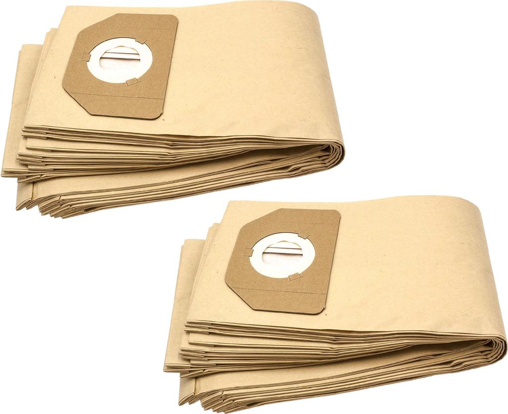 vhbw 20x Staubbeutel kompatibel mit Parkside (Lidl) PAS500B1, PNTS 1250, PNTS1300, PNTS1300/A1, PNTS1400 Staubsauger - 30cm x 17,5cm braun