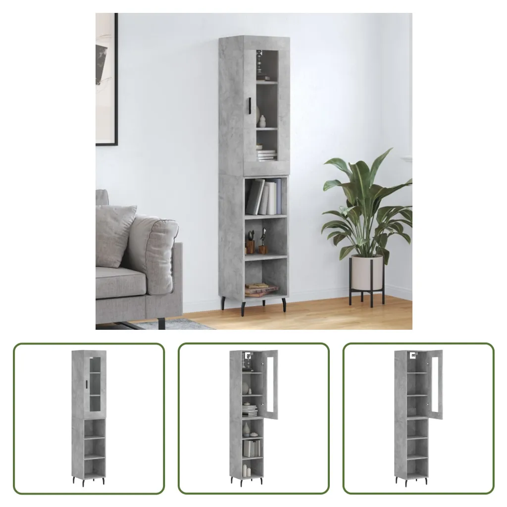 Madia Alta Grigio Cemento 34x180 - Eleganza e Funzionalità in Legno