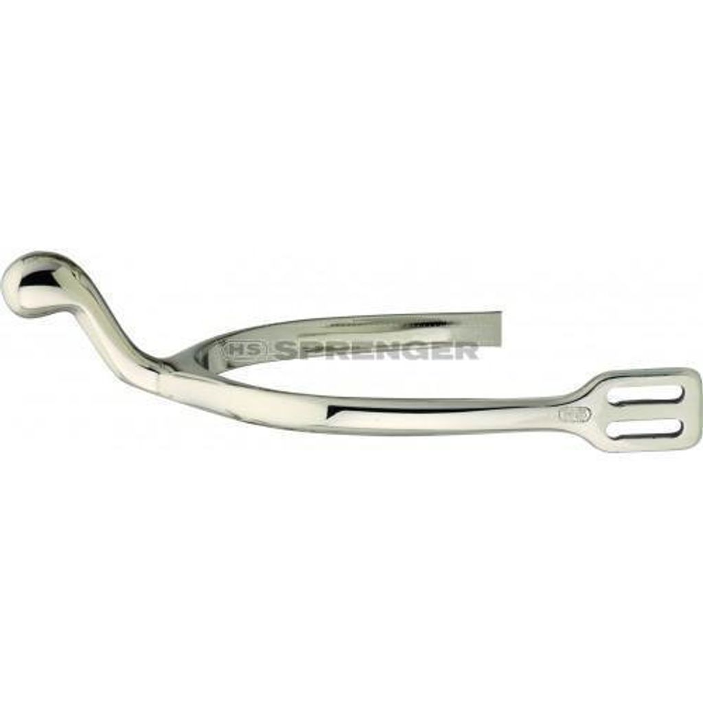 Sprenger Schwanenhals Sporen 40 mm abgerundet Argentan handpoliert, Größe:Halsl.40 mm-abgerundet-ohne Rad