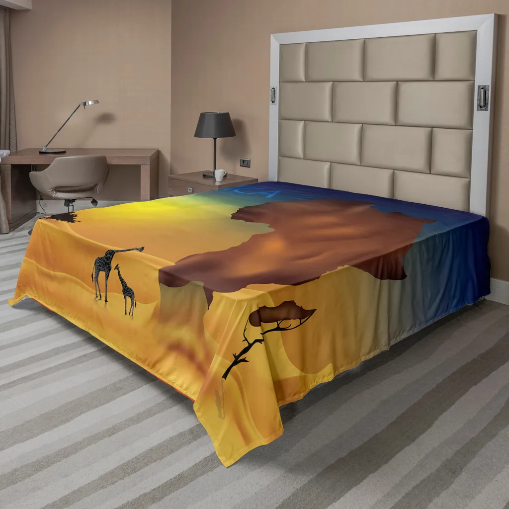 Grand Drap de Lit 260x228 cm Décoratif Safari pour Chambre Parentale