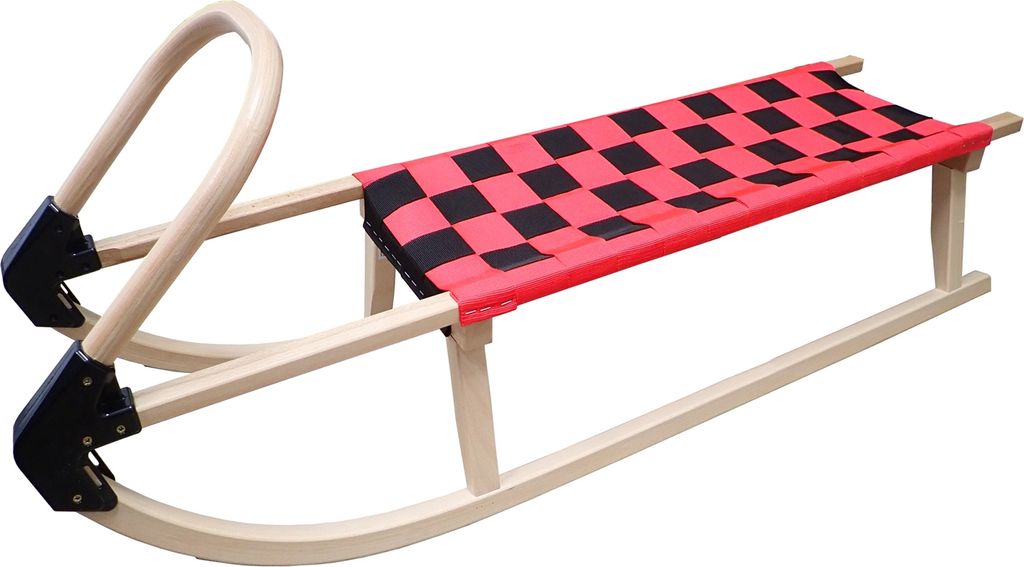 Traditioneller Holz-Schlitten 110 cm, rot, mit stabilen Produktbild 