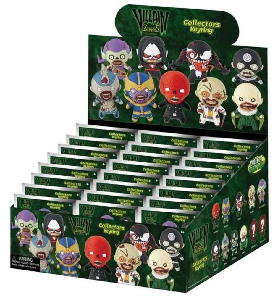 Collection Marvel Zombies : Display 24 Pendentifs 3D PVC pour Sac et Clés