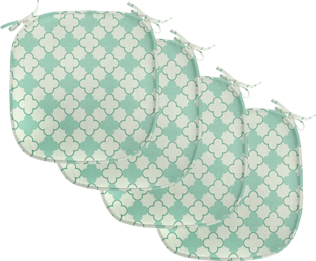 Cuscini Sedie Antimacchia ABAKUHAUS 40x40 - Set 4 Pezzi Menta Floral