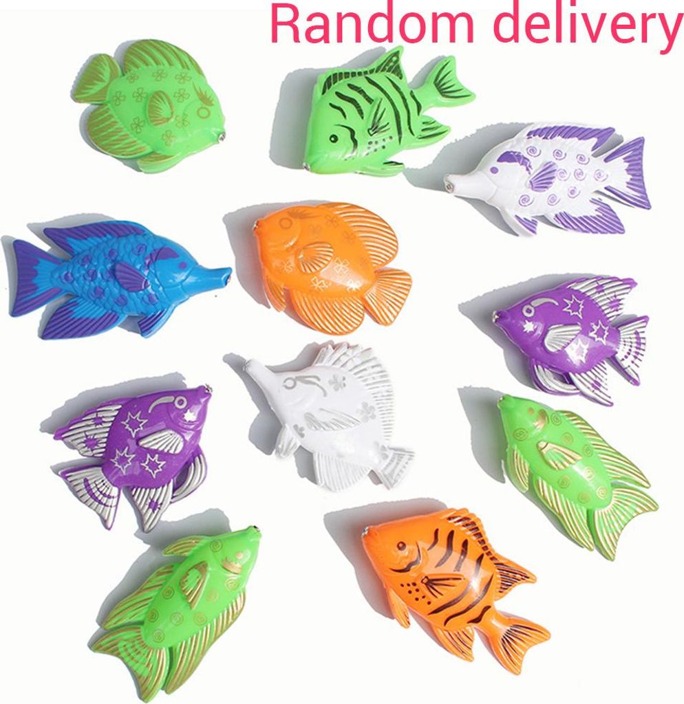 7 Teile/satz Zufällige Kinder Lustige Magnetische Angelrute Fisch Modelle Fang Spiel Bad Spielzeug Interaktives Geschenk