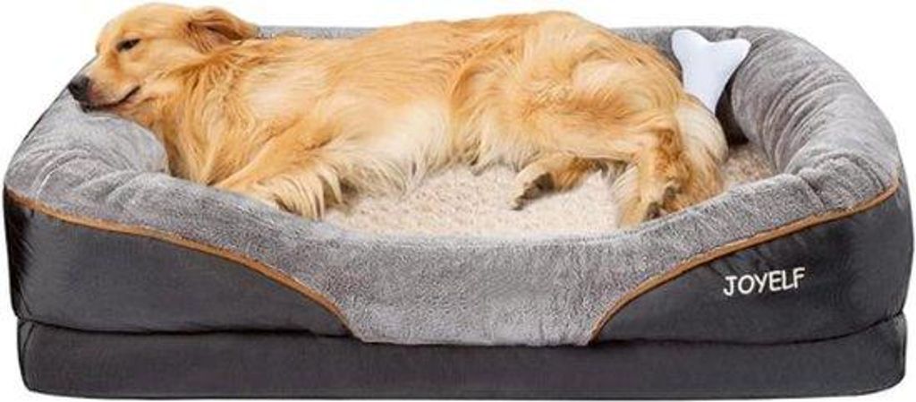 Orthopädisches Hundekissen XL Memory Foam Hundebett 102x77x23cm Waschbare Abdeckung Grau