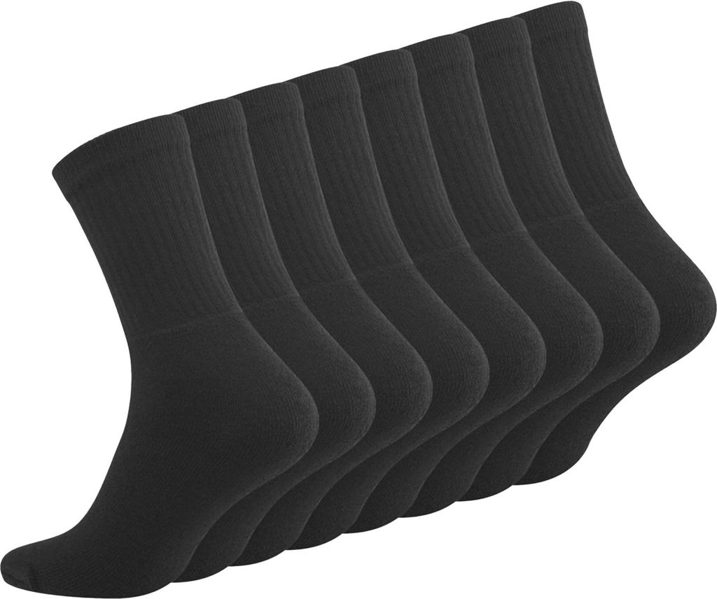 Socken Strümpfe 8 Paar Sportsocken Arbeitssocken Schwarz Produktbild 