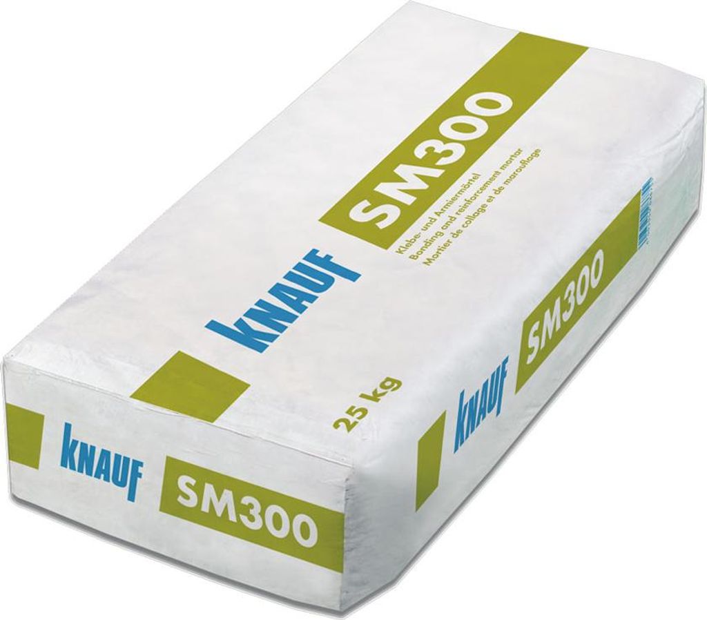 A bag of KNAUF SM300 adhesive and reinforcement mortar.