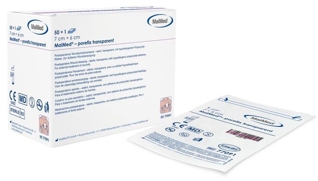 750 MaiMed porefix transparent Wundschnellverband | steril | 15 x 9 cm