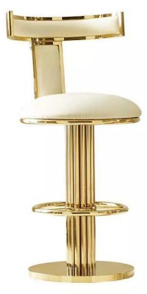 Designer Weißer Esszimmer Stuhl Edelstahl Gestell Metall Einsitzer Stühle