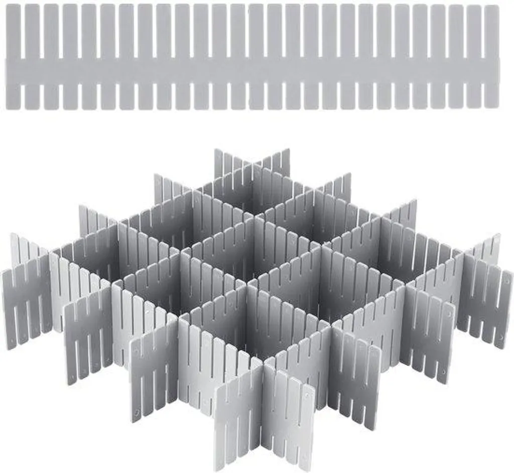 Bacs de rangement blancs et modulables lot de 24 pièces haute résistance