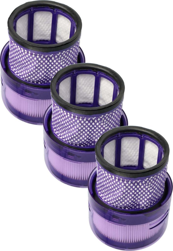 vhbw 3x Staubsaugerfilter kompatibel mit Dyson Omni-glide+, Omni-glide, SV19 Staubsauger - HEPA-Filter Lila