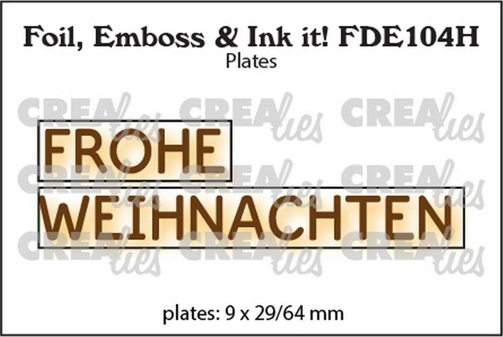 Crealies | Foil, Emboss & Ink It! De: Frohe Weihnachten (Horizontal)