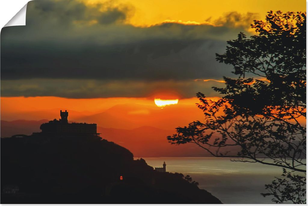 ARTland Poster Sonnenuntergang San Sebastian Donostia Größe: 90x60 cm