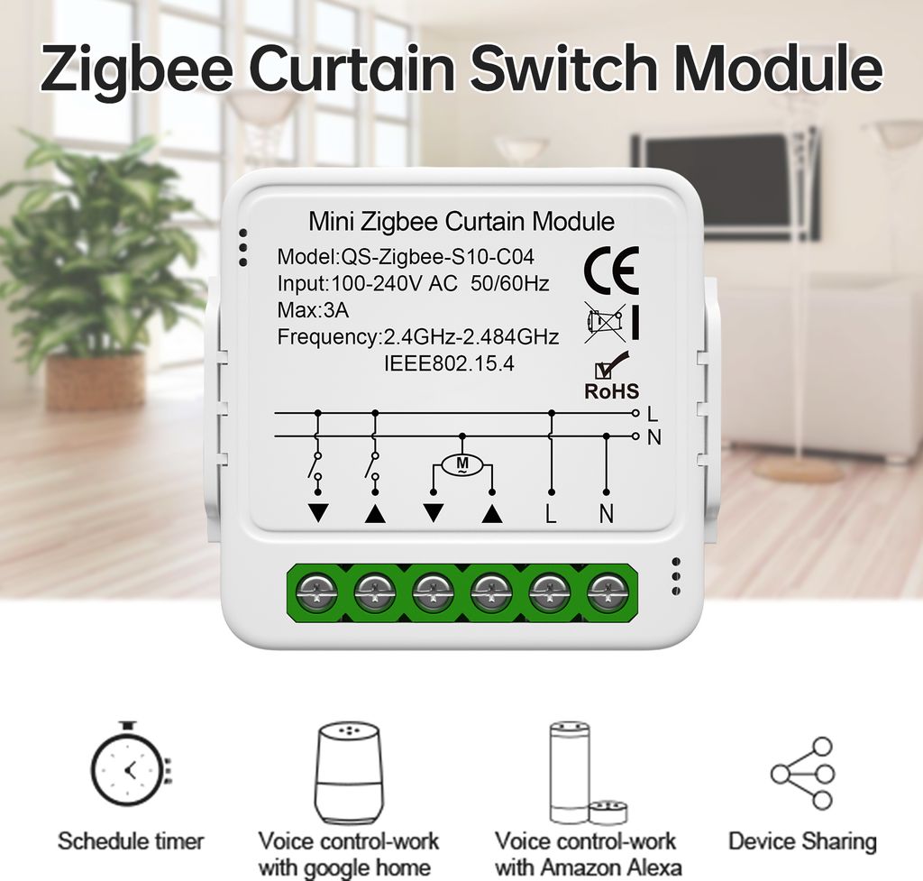 Tuya Zigbee Smart Curtain Switch-Modul Intelligentes Produktbild 2