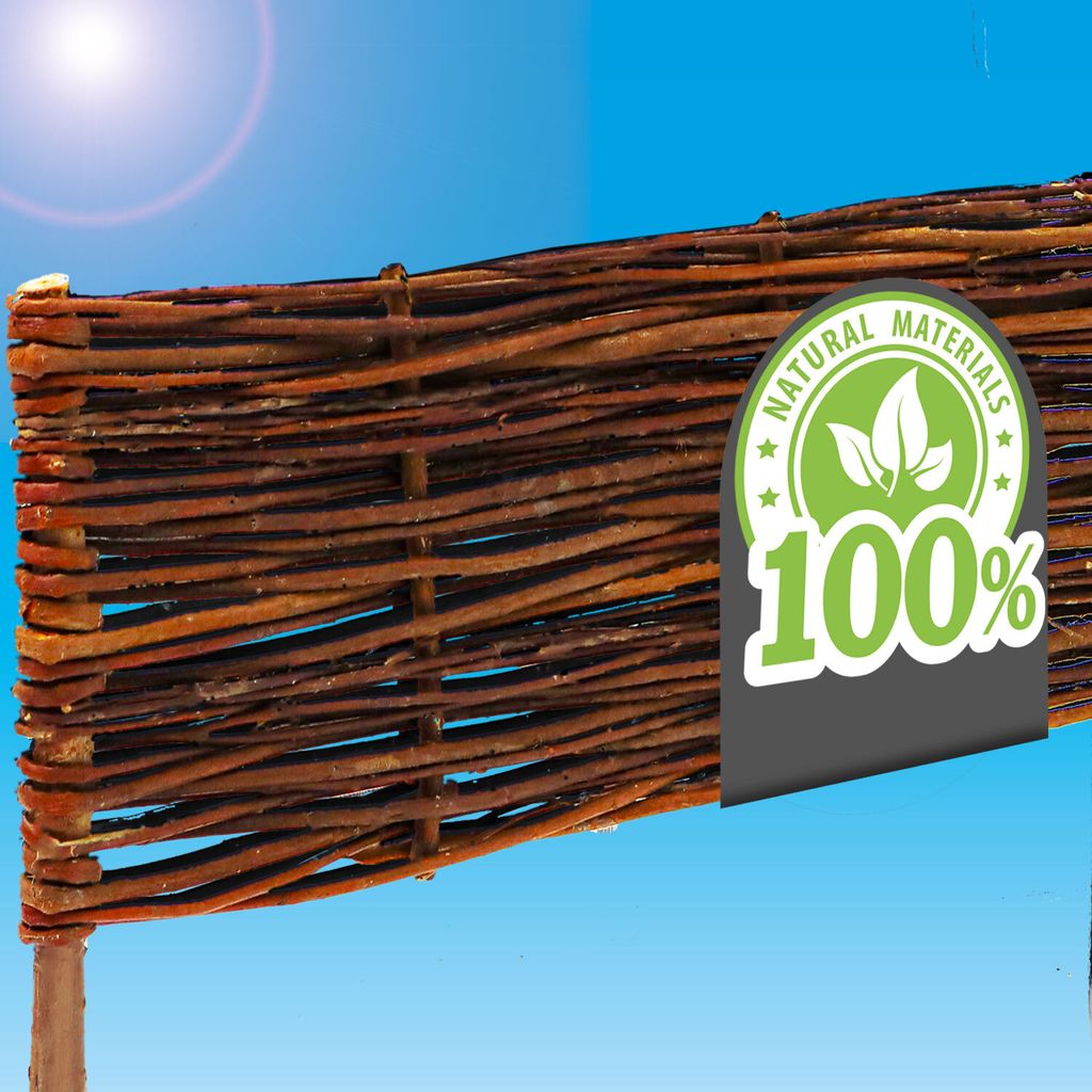 10 x Beeteinfassung Weide 100x30 - Beetbegrenzung Beetumrandung Rasenkante Holz