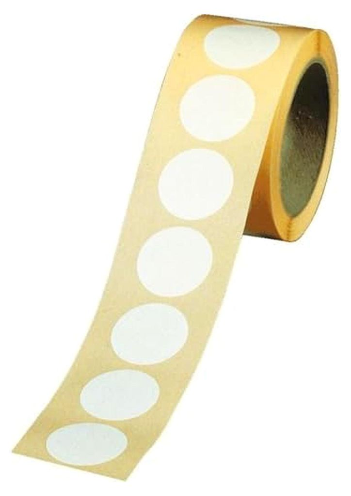 Markierungspunkt, Weiß, Haftpapier, Permanent, Ø 25mm, 500 Stück pro Rolle