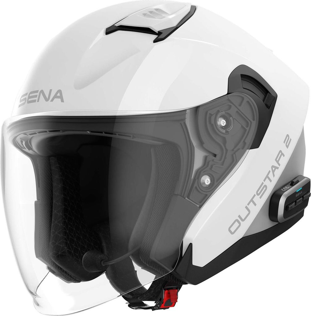 Sena Outstar S Bluetooth Jethelm, weiß, S (57/58)