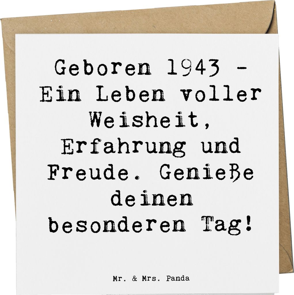 Mr. & Mrs. Panda Grußkarte Spruch 1943 Geburtstag - Weiß - Produktbild 