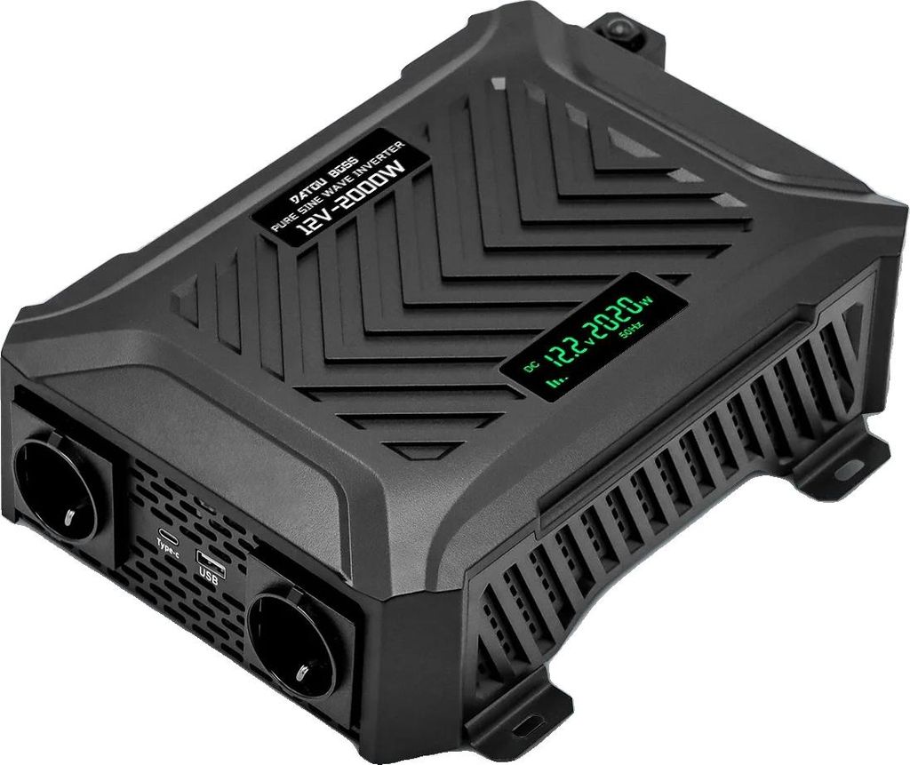 Inverter, 2000W Lastleistung, 4000W Spitzenleistung, USB-Laden, E2000W-12V