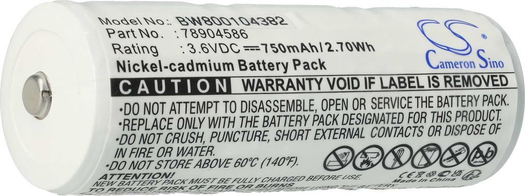 vhbw Akku kompatibel mit Welch-Allyn WA-72200, 97210, 74710, 74054 Medizintechnik (750 mAh, 3,6 V, NiCd)