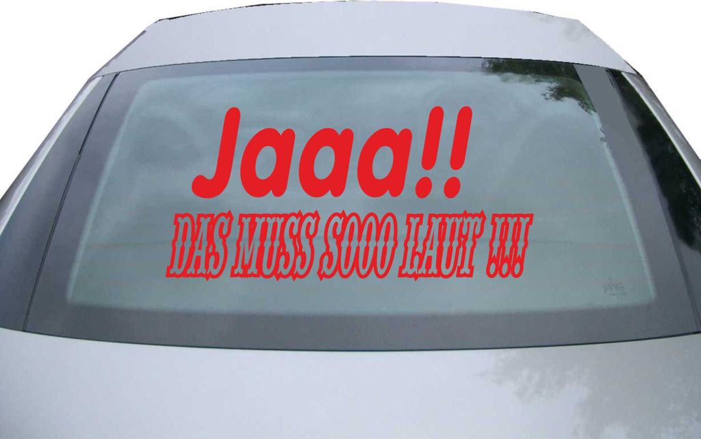 Indigos UG - Aufkleber Heckscheibe & Motorklappe DE6190 - rot - 600x285 mm - jaaa das muss soo laut - Auto Scheiben Fenster Heckklappe Tuning Raci...