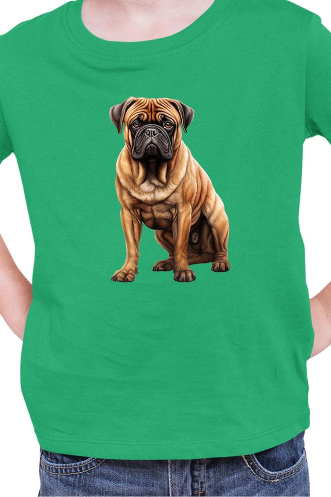 Kinder T-Shirt Dogs Breeds Bullmastiff Dog Breed 006, 3-4 Jahr - 104 / Grün