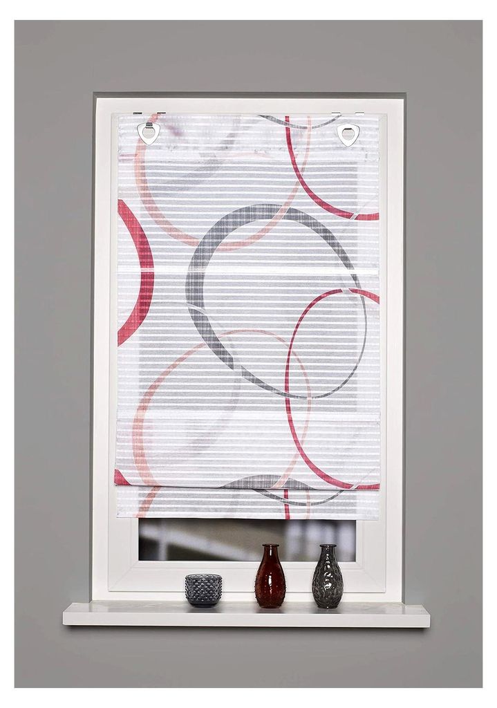 Magnetrollo mit Querstreifen, Digitaldruck Vitus, ROT 130x80 cm