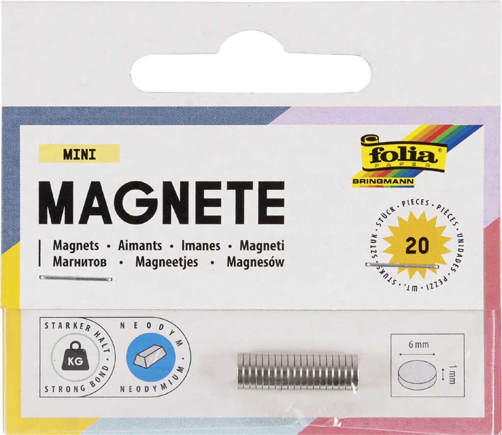 Aimants Puissants pour Fixation Invisible - 6mm x 1mm - Lot de 20 Unités