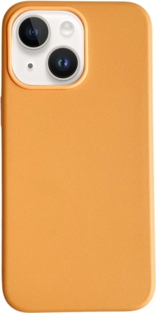 Für iPhone 13 Pure Color Leder Magsafe Magnetic Phone Case (Orange)