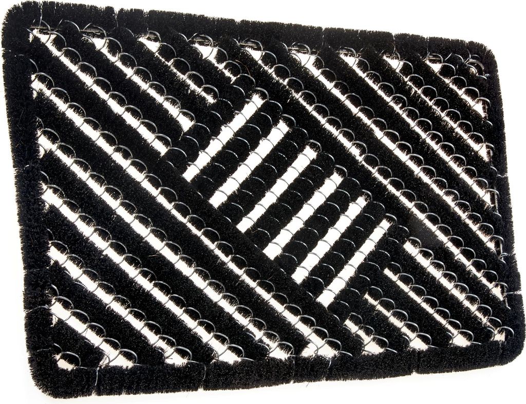 NYVI Fußmatte Grid - Rutschfest, Wetterfest, Hygienisch, für Innen und Außen - Schmutzfangmatte Fußabtreter - 40x60 cm Rechteckig - Schwarz