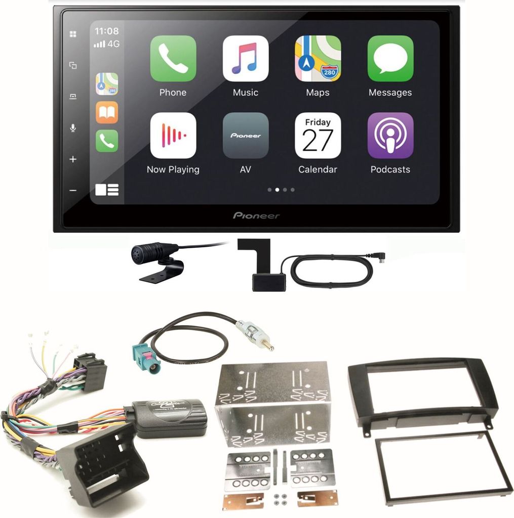 Pioneer SPH-DA250DAB USB Digitalradio Einbauset für Mercedes CLK W209 Facelift