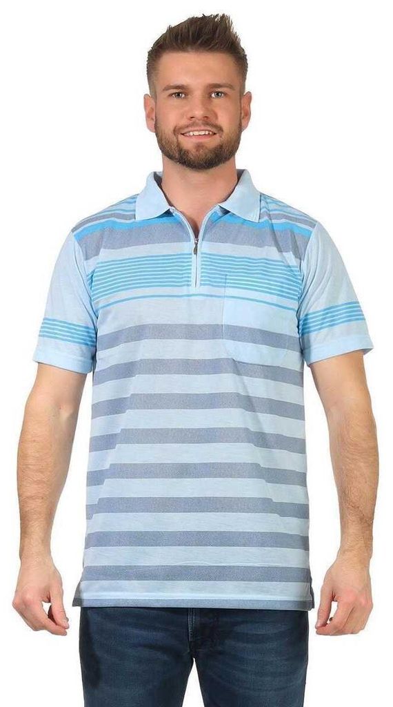 Herren Poloshirt T-shirt Polo-Hemd Kurzarm  Hellblau M Produktbild 