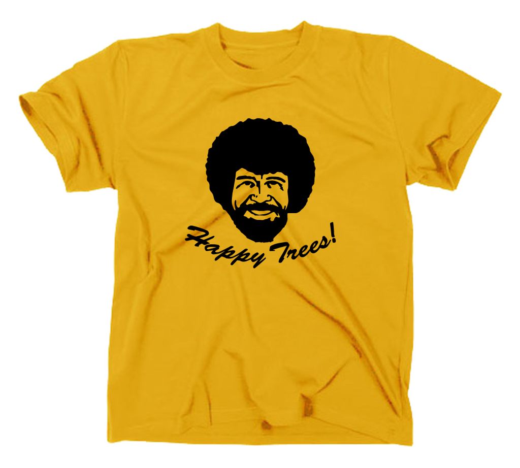 Styletex23 T-Shirt Bob Ross Happy Trees, gelb, XXL