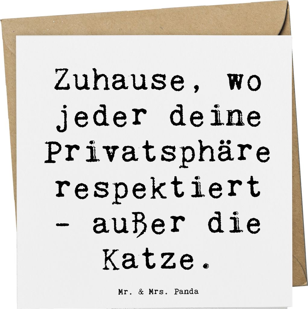Mr. & Mrs. Panda Grußkarte Spruch Geborgenheit im Zuhause - Weiß - Geschenk, Wohngefühl, Accessoires, Rückzugsort, Gefühl, Glückwunschkarte, ...