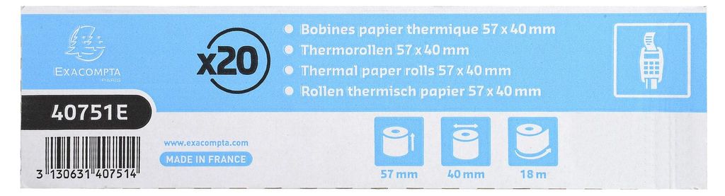 Rolle 1lg therm 55g 57x40mm18m (20)