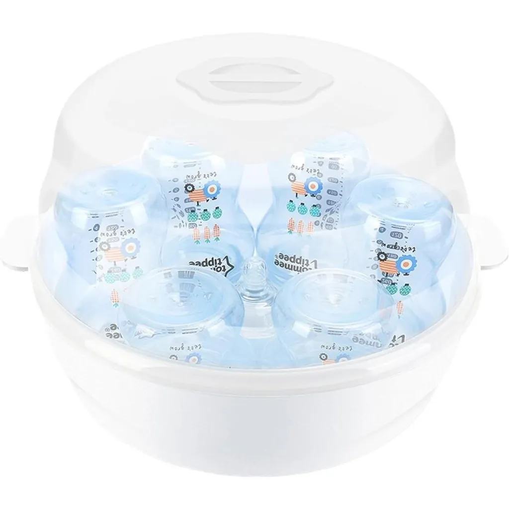 Stérilisateur vapeur micro-ondes compact blanc pour tétines et biberons