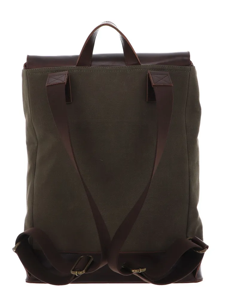 Sac à dos Morris Buckle & Seam Canvas Kaki avec compartiment PC 15"