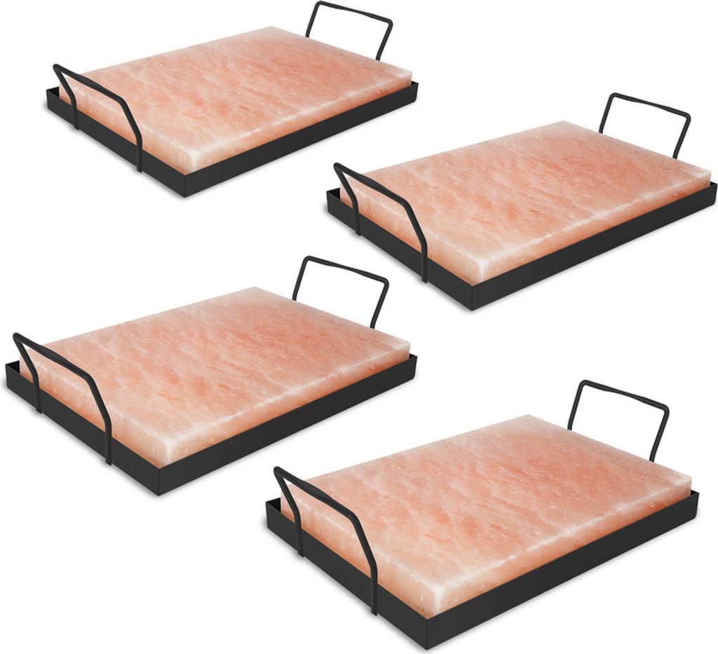 Jopassy Salzstein mit Halter Grill-Salzstein 30x20x3cm Set Yakiniku CHEF BBQ XL Grillen 4X