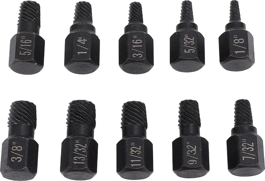 10-teiliges Set zum Ausdrehen beschädigter Schrauben aus Chrom-Vanadium-Stahl, 1/8 Zoll bis 13/32 Zoll Sechskantschrauben, geeignet für Telekommu...
