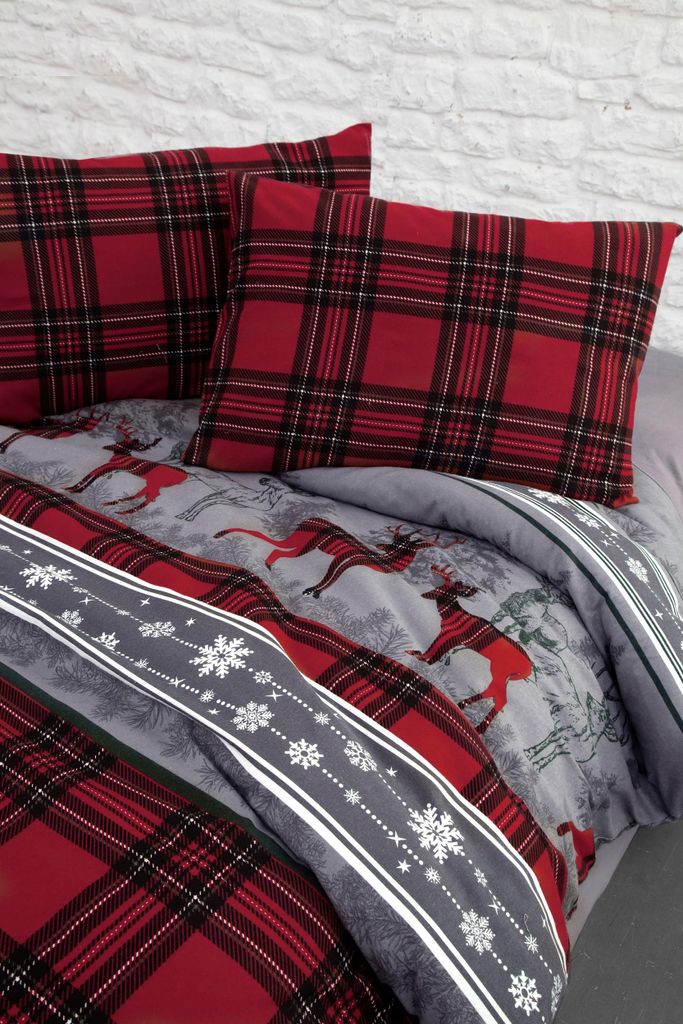 Mixibaby Feinflanell Winter-Bettwäsche Hirsch 2tlg. 100% Produktbild 