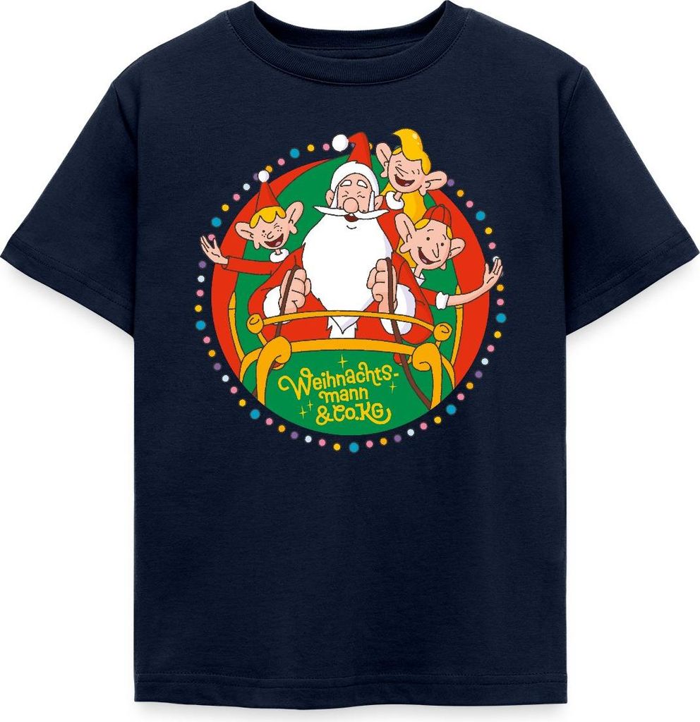 Spreadshirt Weihnachtsmann & Co. KG Logo Kinder T-Shirt, 98/104 (3-4 Jahre), Navy