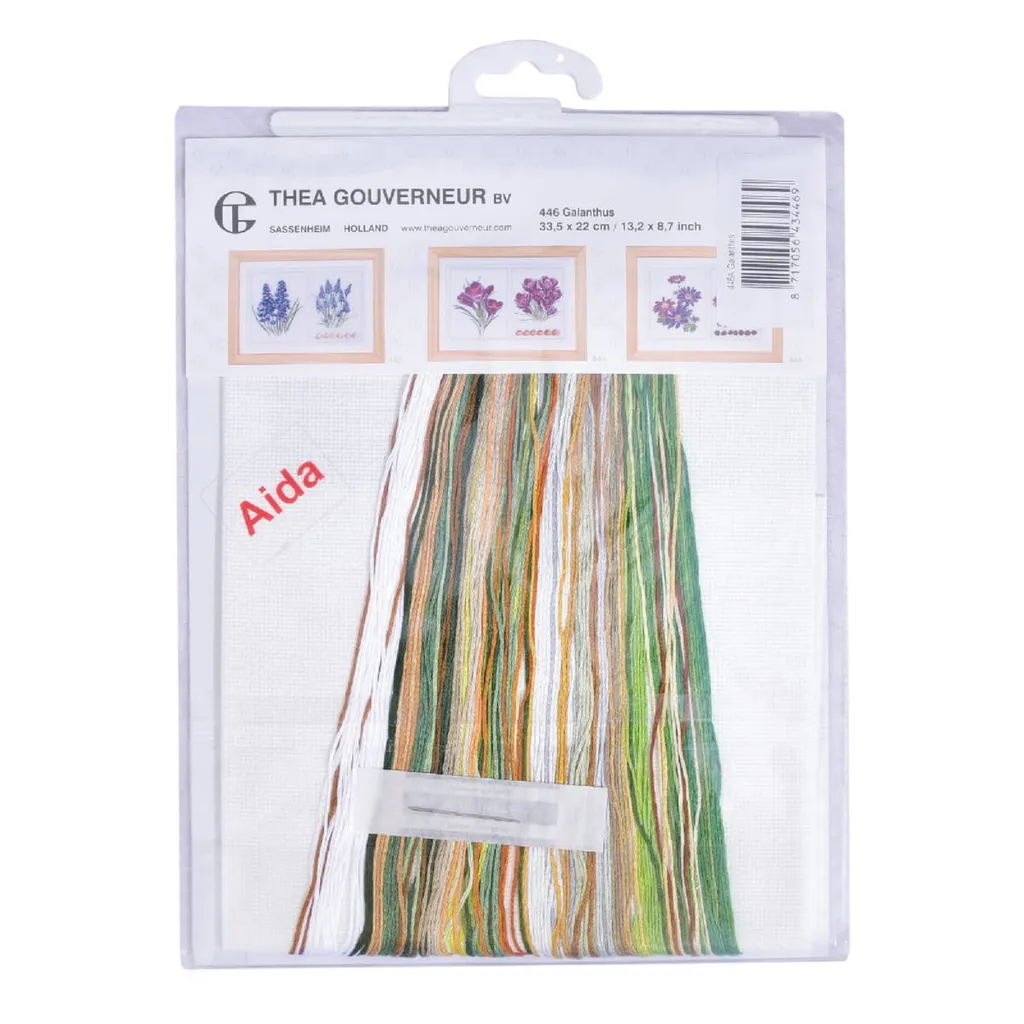 Thea Gouverneur Snowdrop Panel Kit - Ricamo Punto Croce Evenweave - 3